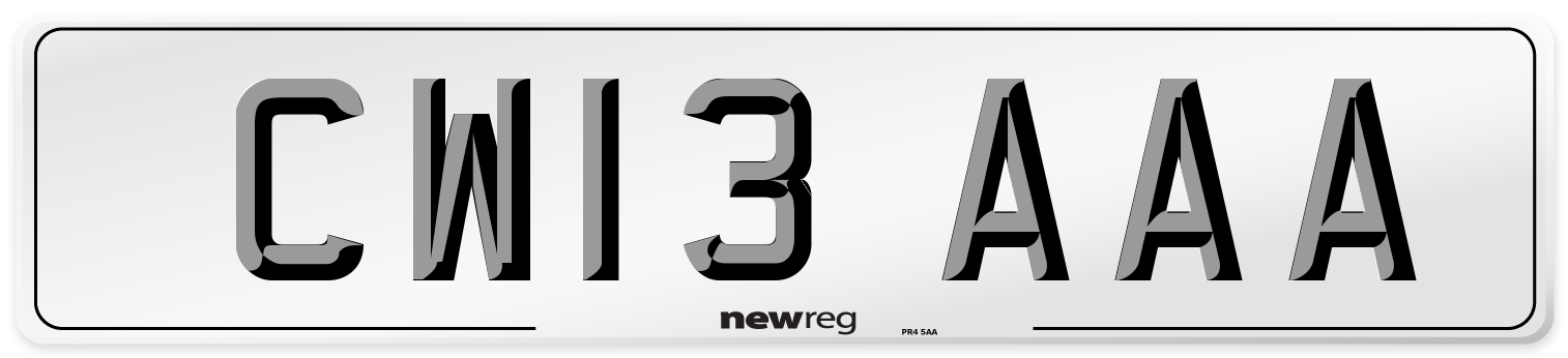 CW13 AAA Number Plate from New Reg